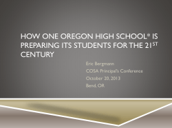 How one Oregon high school* is preparing its students for the 21st