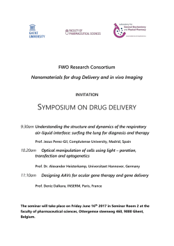 FWO Research Consortium Nanomaterials for drug Delivery and in