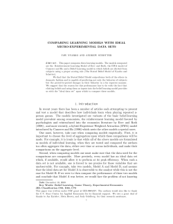 COMPARING LEARNING MODELS WITH IDEAL