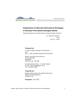 Implications of alternate silvicultural strategies in Mountain Pine