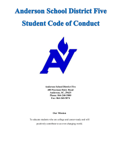 Student Code of Conduct - Anderson School District Five