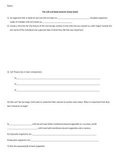 LE - The Cell and Organisms Study Guide