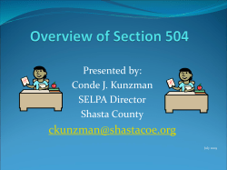 Section 504 - Shasta County Office of Education