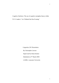 Section 2.1.2 The Cognitive Linguistic View of Metaphor