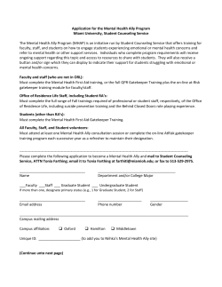 Application for the Mental Health Ally Program Miami University