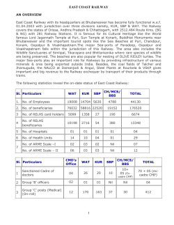 EAST COAST RAILWAY AN OVERVIEW East Coast Railway with its
