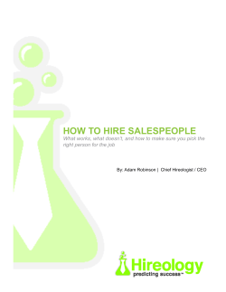 How to Hire SalesPeople