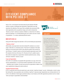efficient compliance with pci dss 3.1
