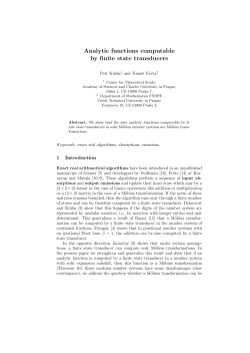 Analytic functions computable by finite state transducers
