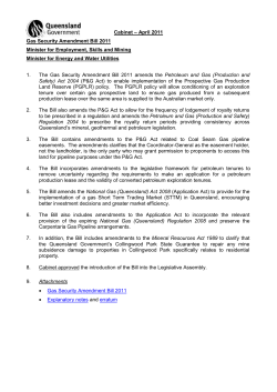 Gas Security Amendment Bill 2011