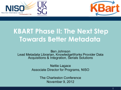 The Next Step Towards Better Metadata