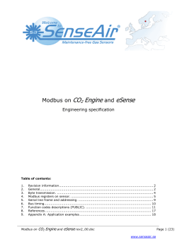 Modbus on CO2 Engine and eSense