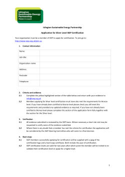 Islington Sustainable Energy Partnership Application for Silver Level