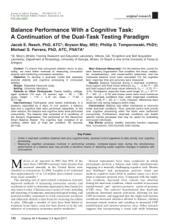 Balance Performance With a Cognitive Task