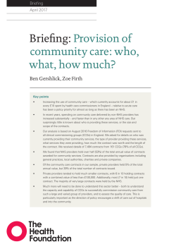 Provision of community care: who, what, how much?