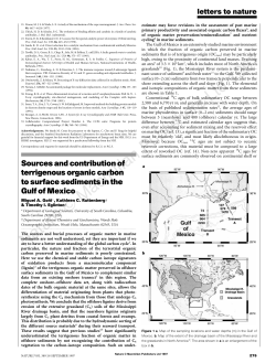 Sources and contribution of terrigenous organic carbon to surface