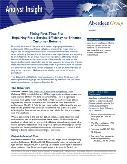 Fixing First-Time Fix - Concert Technologies