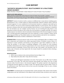 “aesthetic rehabilitation”: reattachment of a fractured crown segment