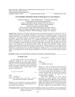 The Probability Distribution Model of Wind Speed