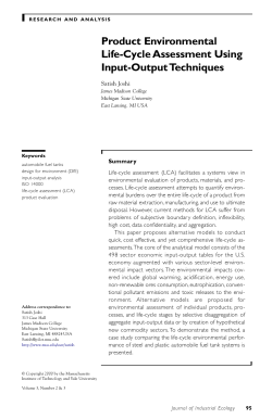 Product Environmental Life-Cycle Assessment Using Input