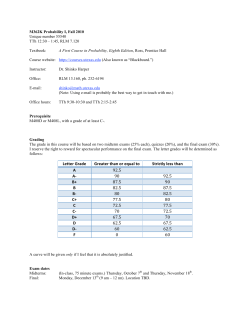 Letter Grade Greater than or equal to Strictly less than A 92.5 A‐ 90