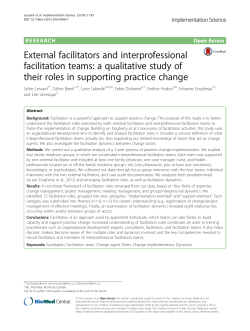 External facilitators and interprofessional facilitation teams: a