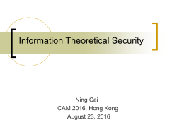 Information Theoretical Security and Secure Network Coding