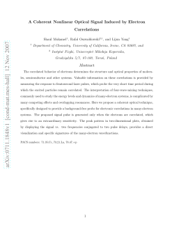 A Coherent Nonlinear Optical Signal Induced by Electron Correlations