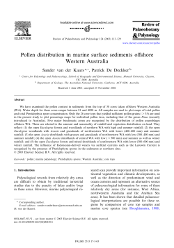 Pollen distribution in marine surface sediments offshore Western