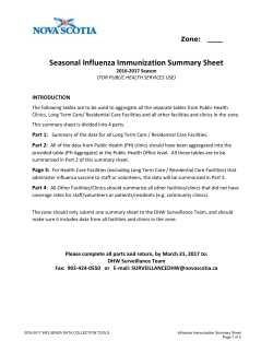Seasonal Influenza Immunization
