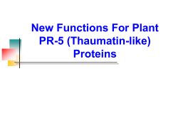 New Functions For Plant PR-5 (Thaumatin-like) Proteins