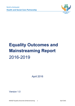 Equality Outcomes Report NAHSCP