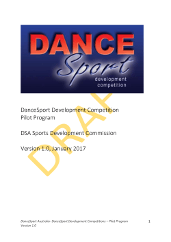 DanceSport Development Competition Pilot Program DSA