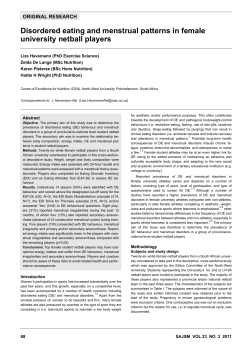 Disordered eating and menstrual patterns in female university