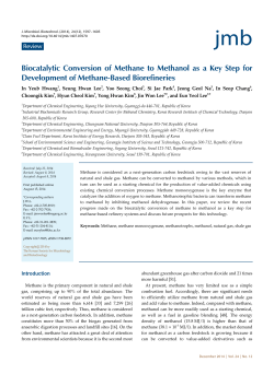 Biocatalytic Conversion of Methane to Methanol as a Key Step for