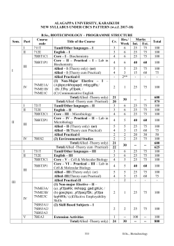 B.Sc (BioTech) - Alagappa University