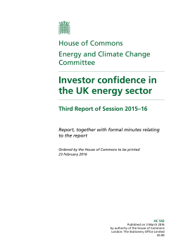 Investor confidence in the UK energy sector