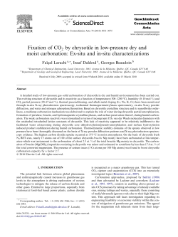 Fixation of CO2 by chrysotile in low-pressure dry and