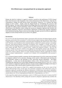 EIA Effectiveness: conceptual basis for an integrative approach