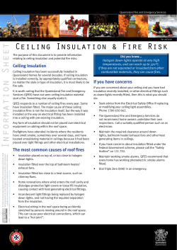 Ceiling Insulation - Queensland Fire and Emergency Services