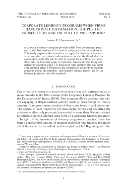 Corporate Leniency Programs when Firms have Private Information