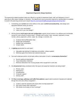 1 Department Ergonomic Design Questions The ergonomics