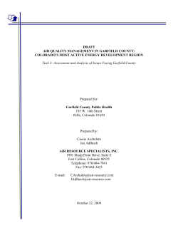 DRAFT AIR QUALITY MANAGEMENT IN GARFIELD COUNTY
