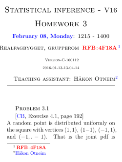 Statistical inference - V16 Homework 3