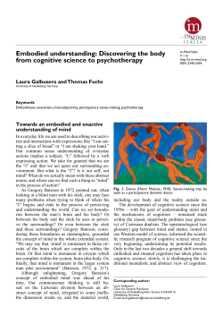 Embodied understanding: Discovering the body from cognitive