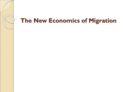 The New Economics of Migration