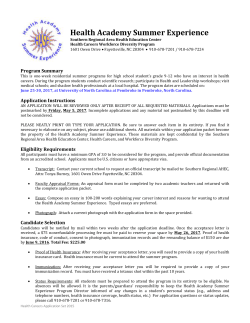 Health Academy Summer Experience