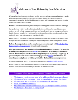 Health Insurance Coverage - Western Carolina University