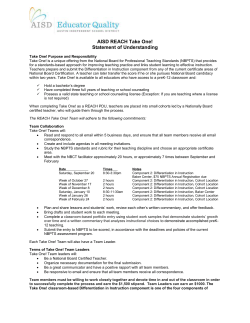 AISD REACH Take One! Statement of Understanding Take One