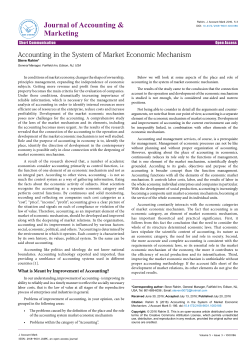 Accounting in the System of Market Economic Mechanism